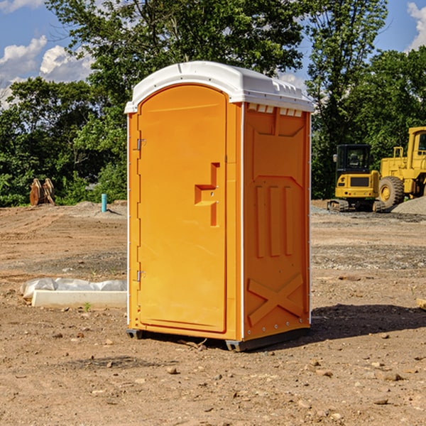 can i customize the exterior of the porta potties with my event logo or branding in Gilman